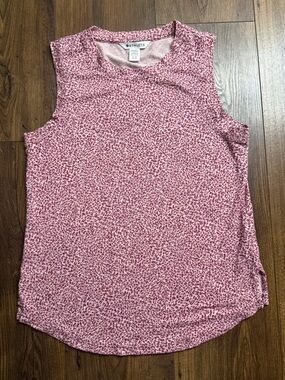 Athleta Women's Breezy Tank Top Micro Cheetah Bashful Rose Size Small Soft